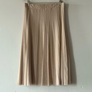 Orly Paris Beige A-Line Pleated Skirt